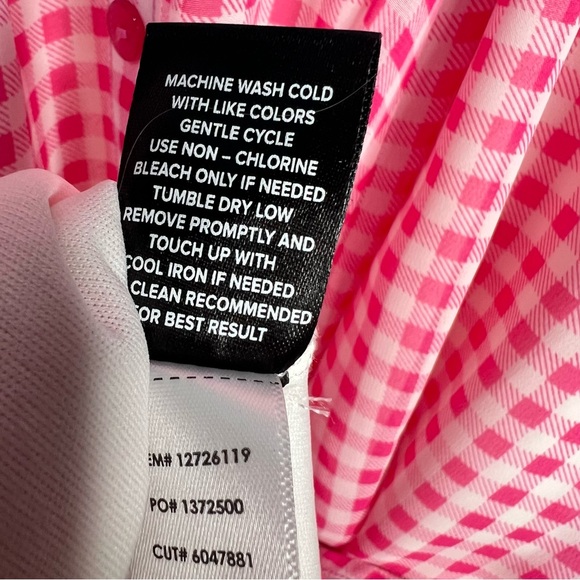 Torrid 2x Barbie Hot Pink‎ Gingham Chiffon Button Midi Dress - Picture 7 of 10
